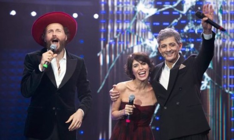 Giorgia con Fiorello e Jovanotti