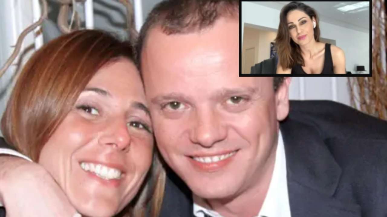 Carmela Barbato abbracciata a Gigi D'Alessio, con Anna Tatangelo in alto