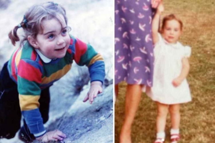 Kate Middleton in due immagini da bambina