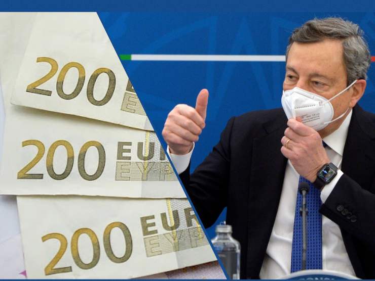 Draghi al lavoro per modificare il bonus da 200 € (fonte web)