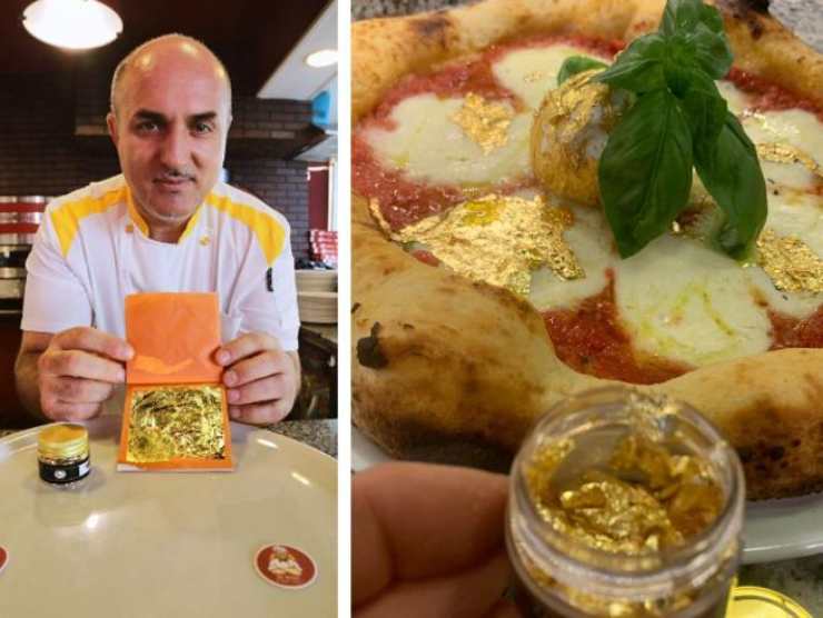 La pizza all'oro venduta a 99 € da Robert a Jesolo (fonte web) (1)