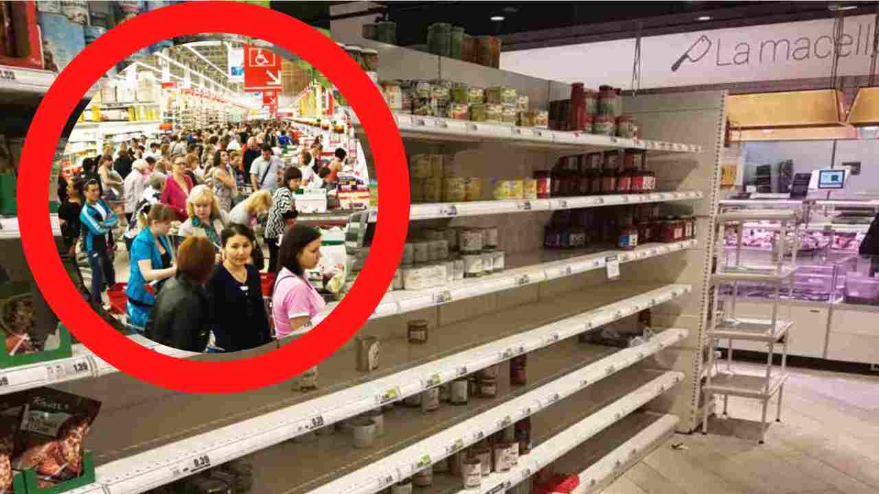 Scaffali vuoli di un supermercato (fonte web)