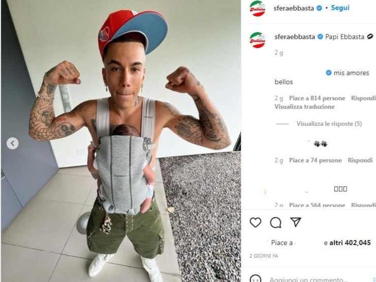 Sfera Ebbasta in versione Papi Ebbasta (Instagram) 10.8.2022 topic news