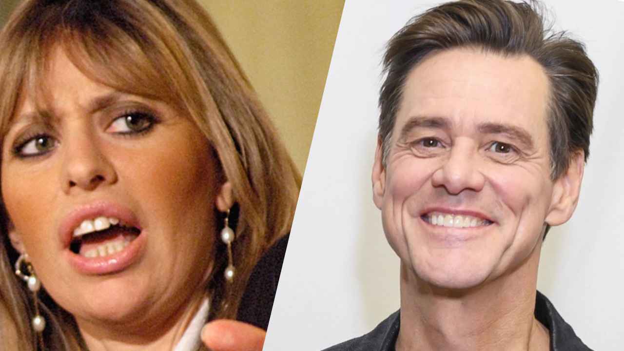 Alessandra Mussolini e Jim Carrey (foto web)